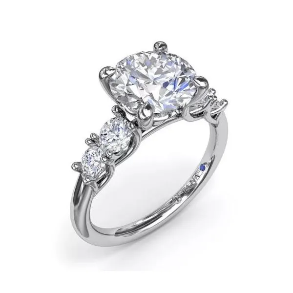 White 14 Karat 5 Stone Semi Mount Ring Doland Jewelers, Inc. Dubuque, IA