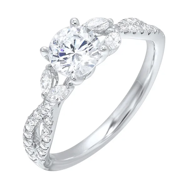 White 14 Karat Twist Diamond Semi Mount Ring Doland Jewelers, Inc. Dubuque, IA
