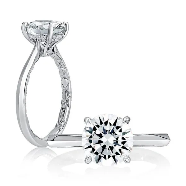White 14 Karat Hidden Halo Solitaire Semi Mount Ring Doland Jewelers, Inc. Dubuque, IA