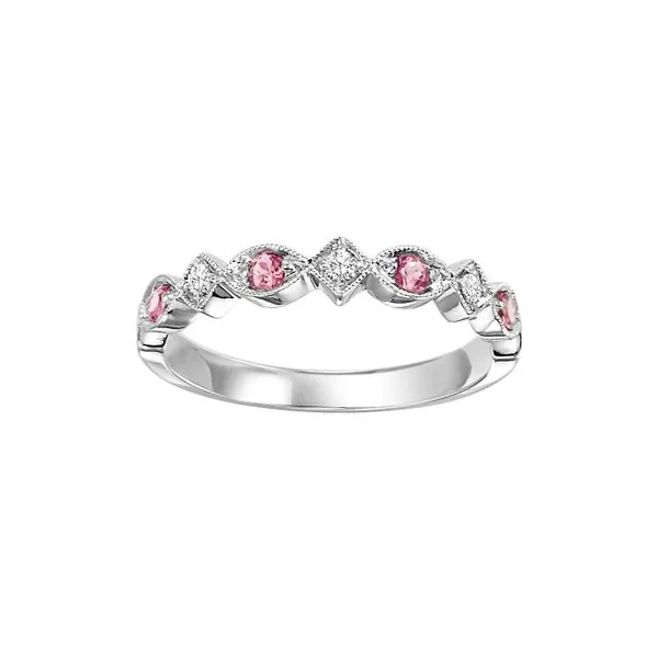 White Beaded Edge 10 Karat Stackable Gemstone Ring Doland Jewelers, Inc. Dubuque, IA