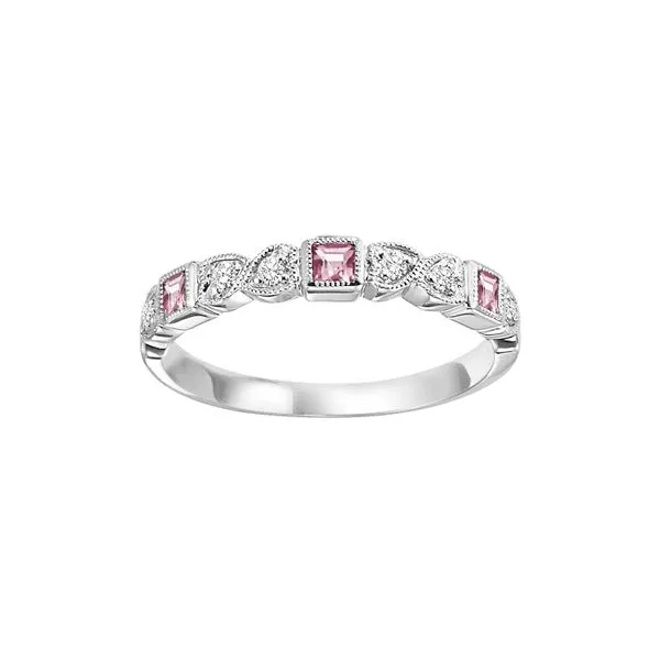White Beaded Edge 10 Karat Stackable Gemstone Ring Doland Jewelers, Inc. Dubuque, IA