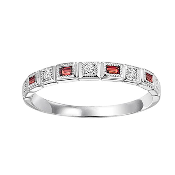 White Beaded Edge 10 Karat Stackable Gemstone Ring Doland Jewelers, Inc. Dubuque, IA