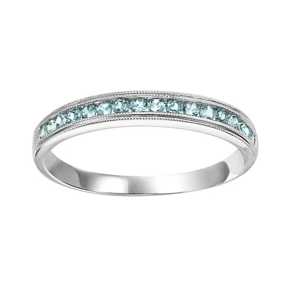 White Beaded Edge 10 Karat Stackable Gemstone Ring Doland Jewelers, Inc. Dubuque, IA