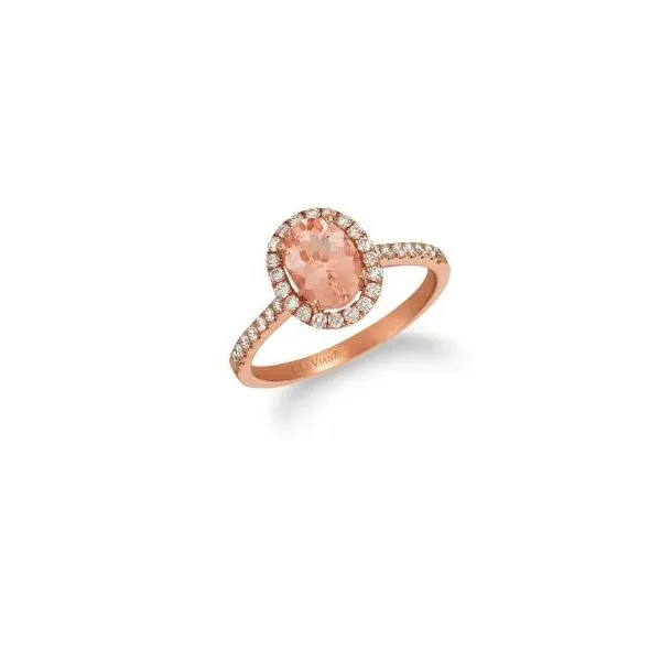 Rose 14 Karat Halo Gemstone Ring Doland Jewelers, Inc. Dubuque, IA