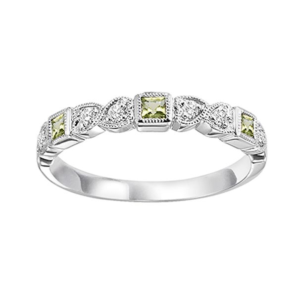 White Beaded Edge 10 Karat Stackable Gemstone Ring Doland Jewelers, Inc. Dubuque, IA