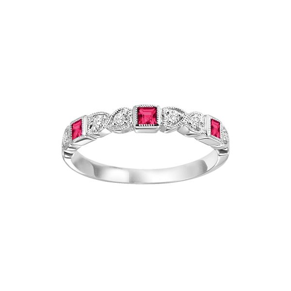 White Beaded Edge 10Kt Stackable Gemstone Ring Doland Jewelers, Inc. Dubuque, IA
