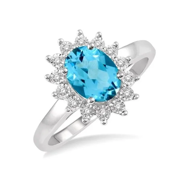 10K White Gold Blue Topaz Oval Gemstone Ring Doland Jewelers, Inc. Dubuque, IA