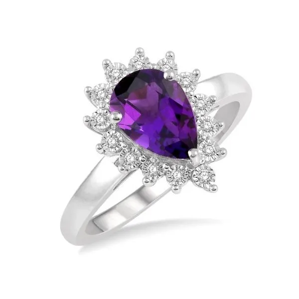 10K White Gold Pear Amethyst Gemstone Ring Doland Jewelers, Inc. Dubuque, IA