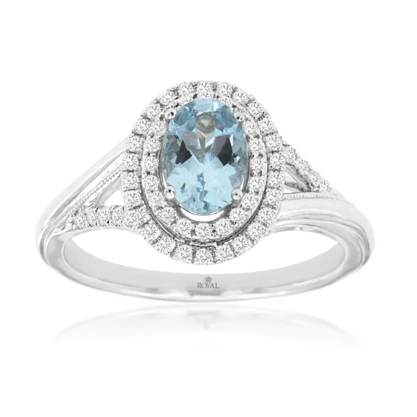 White 14 Karat Double Halo Gemstone Ring Doland Jewelers, Inc. Dubuque, IA
