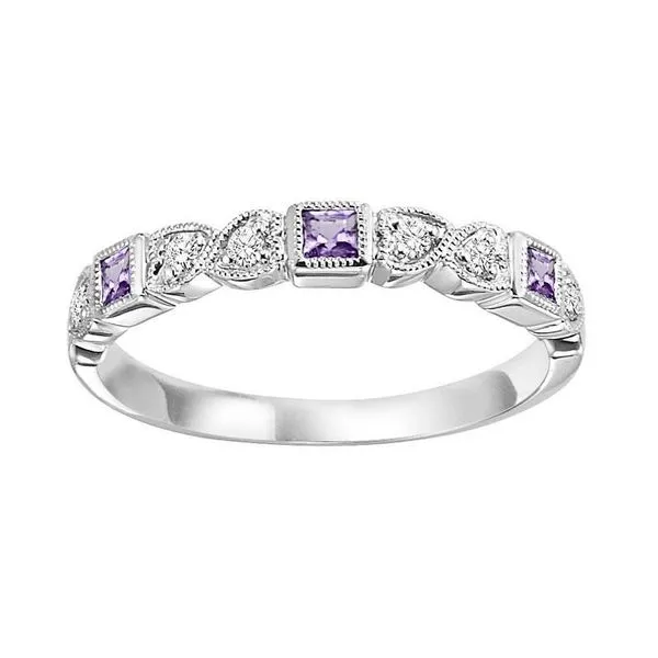 10K White Gold Amethyst and Diamond Gemstone Ring Doland Jewelers, Inc. Dubuque, IA