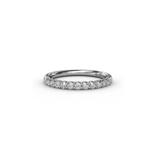 White 14 Karat Shared Prong Wedding Band Doland Jewelers, Inc. Dubuque, IA