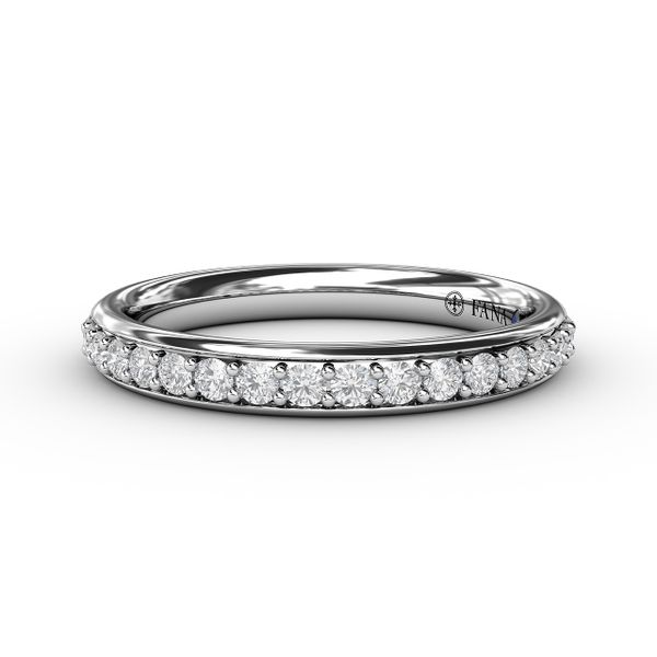 White 14 Karat Pave Wedding Band Doland Jewelers, Inc. Dubuque, IA