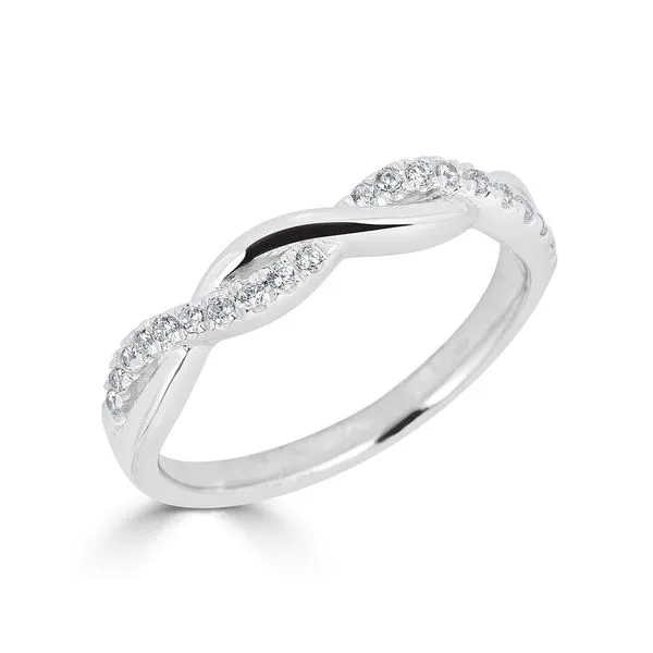White 14K Twisted Stackable Wedding Band Doland Jewelers, Inc. Dubuque, IA