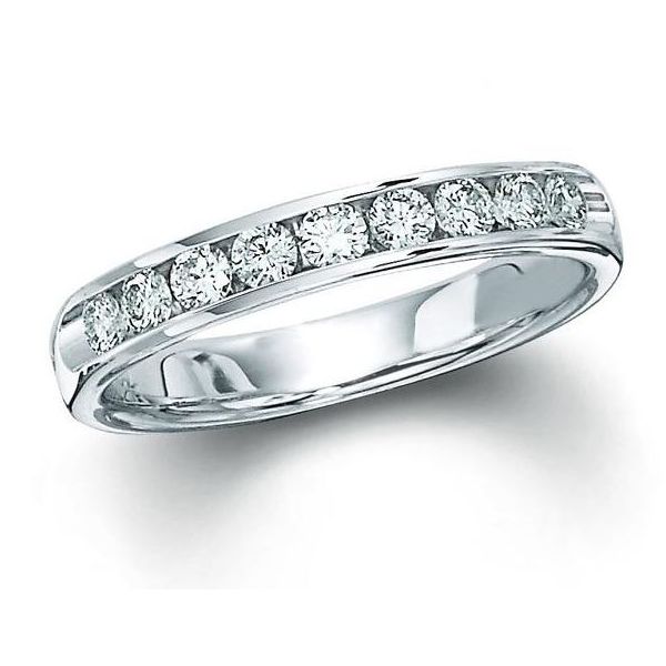 White 14 Karat Channel Set Wedding Band Doland Jewelers, Inc. Dubuque, IA