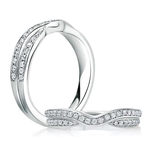 White 14 Karat Shadow Wedding Band Doland Jewelers, Inc. Dubuque, IA