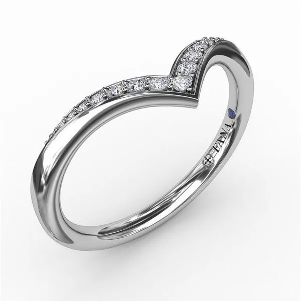 White 14 Karat Chevron Stackable Wedding Band Doland Jewelers, Inc. Dubuque, IA