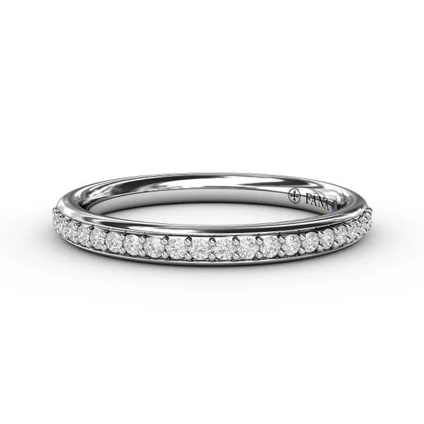 White 14 Karat Pave Wedding Band Doland Jewelers, Inc. Dubuque, IA