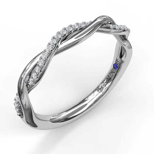 White 14 Karat Stackable Twist Wedding Band Doland Jewelers, Inc. Dubuque, IA