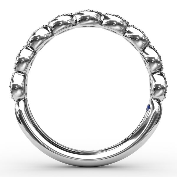 White 14 Karat Marquis-Shaped Beaded Edge Stackable Wedding Band Image 2 Doland Jewelers, Inc. Dubuque, IA