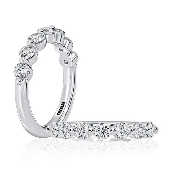 White 14 Karat Single Prong Set Wedding Band Doland Jewelers, Inc. Dubuque, IA