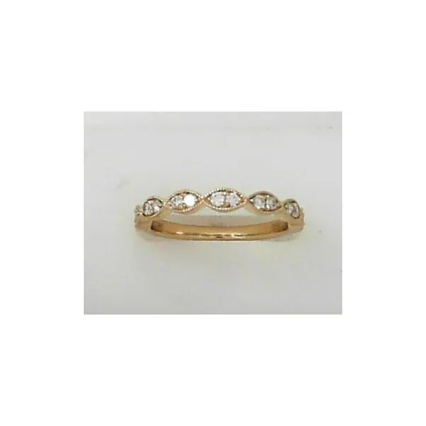 14K Yellow Gold Milgrain Scalloped Diamond Wedding Band Doland Jewelers, Inc. Dubuque, IA
