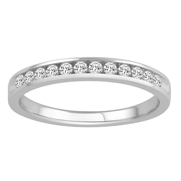 White 14 Karat Channel Set Wedding Band Doland Jewelers, Inc. Dubuque, IA