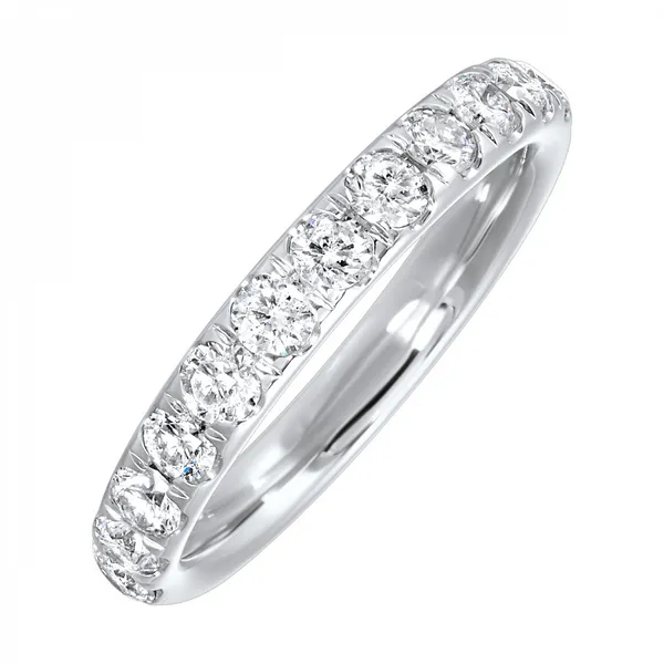 White 14 Karat Shared Prong Wedding Band Doland Jewelers, Inc. Dubuque, IA