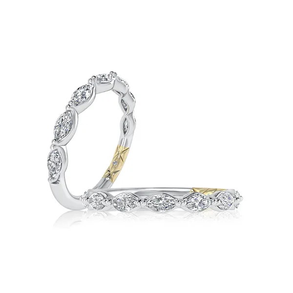 14K White Gold Diamond Marquise Wedding Band Doland Jewelers, Inc. Dubuque, IA
