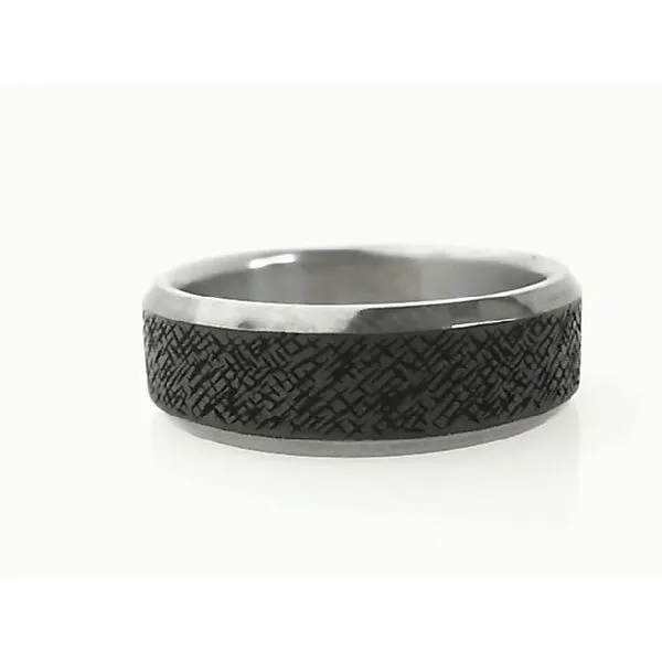 Black Carbon Fiber and Tantalum Wedding Band Doland Jewelers, Inc. Dubuque, IA