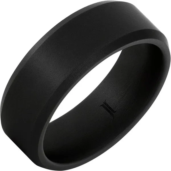 Black Ceramic Military Sandblast Wedding Band Doland Jewelers, Inc. Dubuque, IA