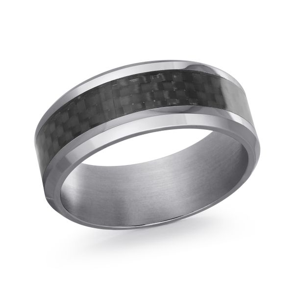 Black Carbon Fiber Inlay Tantalum Wedding Band Doland Jewelers, Inc. Dubuque, IA