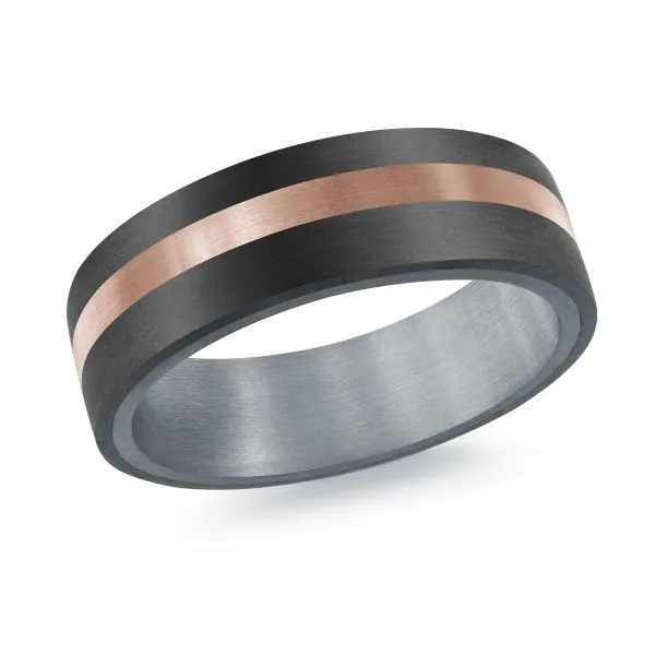Men's 7mm Tantalum, Carbon Fiber, & 14k Rose Gold Wedding Band Doland Jewelers, Inc. Dubuque, IA