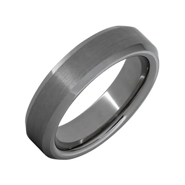 Gray Tungsten Satin Beveled Wedding Band Doland Jewelers, Inc. Dubuque, IA