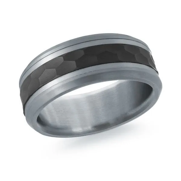 Men's 8.5mm Tantalum, Carbon Fiber, & 14k White Gold Wedding Band Doland Jewelers, Inc. Dubuque, IA