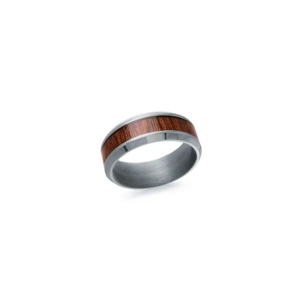 Gray Tantalum With Wood Inlay Wedding Band Doland Jewelers, Inc. Dubuque, IA