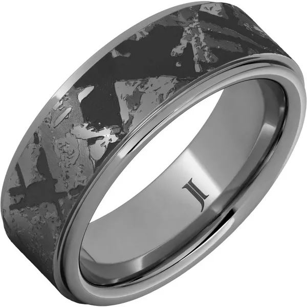 Gray Tungsten & Kuiper Meteorite 8mm Wedding Band Doland Jewelers, Inc. Dubuque, IA
