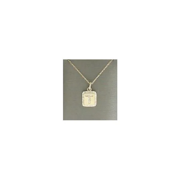 Yellow 14 Karat "T' Initial Diamond Pendant Doland Jewelers, Inc. Dubuque, IA