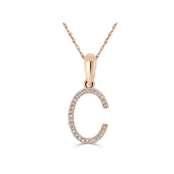 Rose 14 Karat Initial C Diamond Pendant Doland Jewelers, Inc. Dubuque, IA