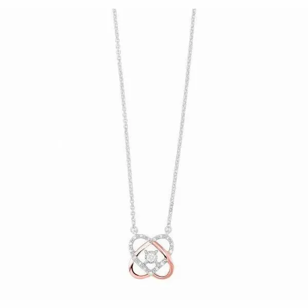 Two Tone White And Rose 10Kt Double Heart Infinity Diamond Pendant Doland Jewelers, Inc. Dubuque, IA