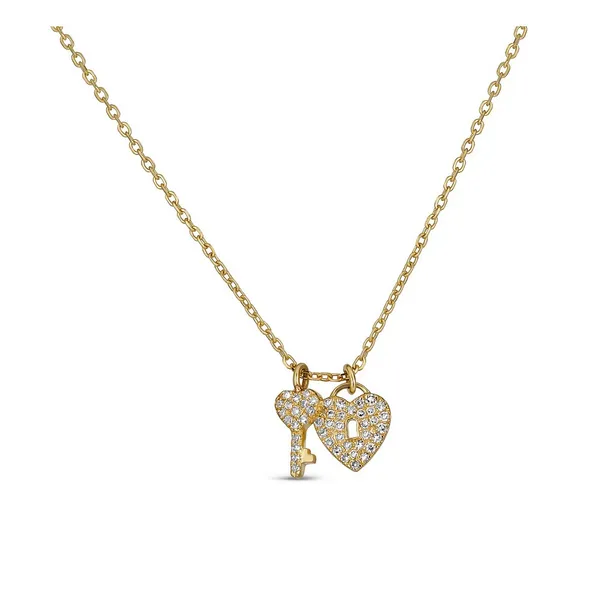 Yellow 14 Karat Diamond Key & Heart Pendant Doland Jewelers, Inc. Dubuque, IA