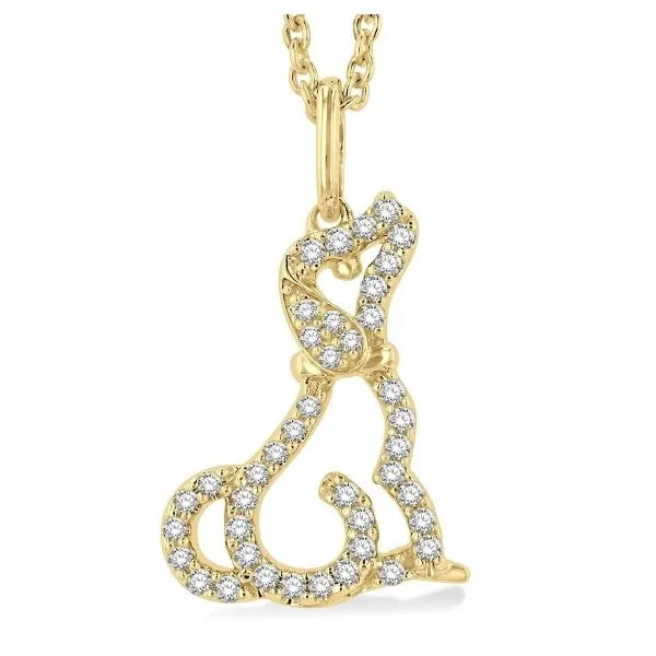 Yellow 10 Karat Gold Dog Silhouette Diamond Pendant Doland Jewelers, Inc. Dubuque, IA