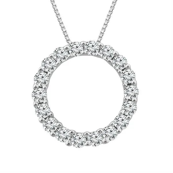 White 10 Karat Circle Diamond Pendant Doland Jewelers, Inc. Dubuque, IA