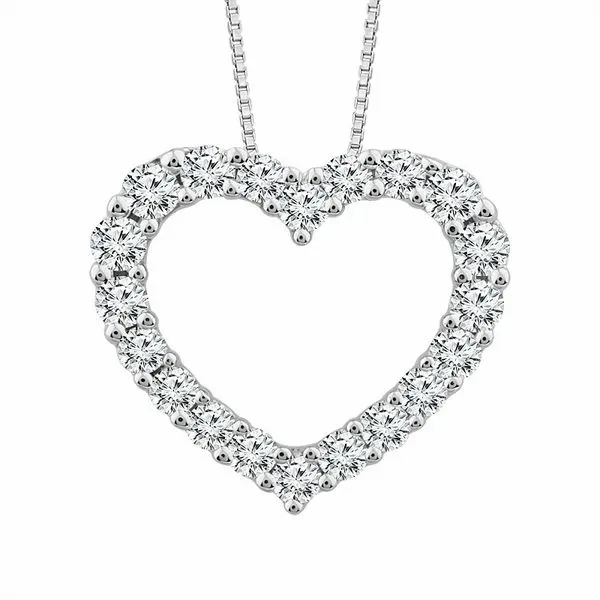 White 10 Karat Heart Diamond Pendant Doland Jewelers, Inc. Dubuque, IA