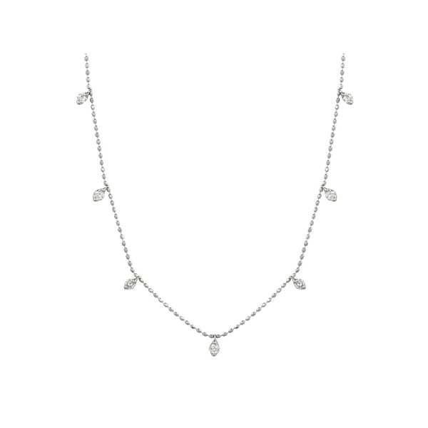 White 14 Karat Station Diamond Pendant Doland Jewelers, Inc. Dubuque, IA
