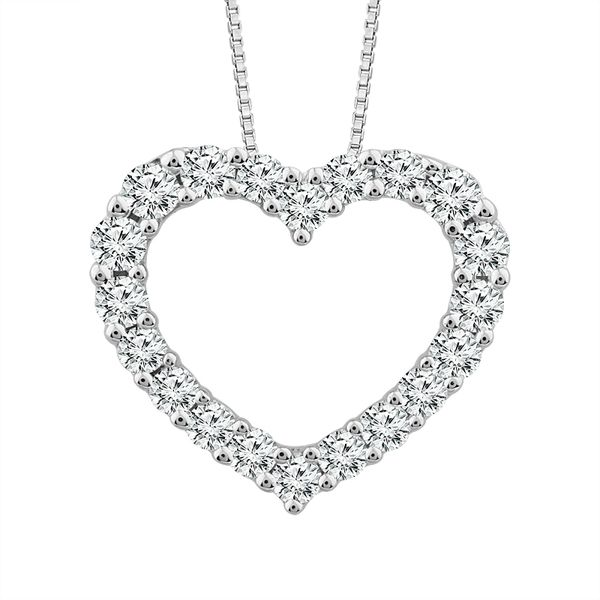 White 10 Karat Heart Diamond Pendant Doland Jewelers, Inc. Dubuque, IA