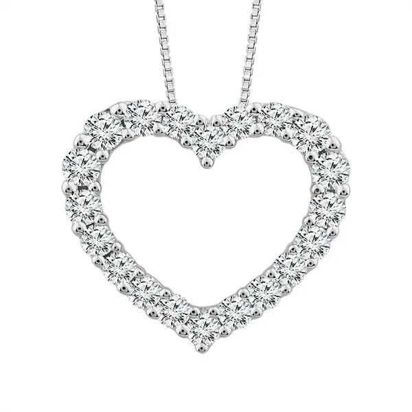 White 10 Karat Heart Diamond Pendant Doland Jewelers, Inc. Dubuque, IA