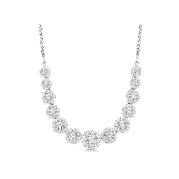 White 14Kt Round Graduated Cluster Diamond Pendant Doland Jewelers, Inc. Dubuque, IA
