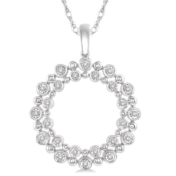 White 10 Karat Bezel Set Illusion Plate Diamond Pendant Doland Jewelers, Inc. Dubuque, IA
