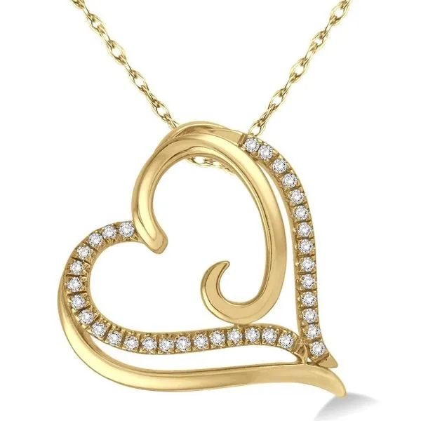 Yellow 10 Karat Heart Diamond Pendant Doland Jewelers, Inc. Dubuque, IA
