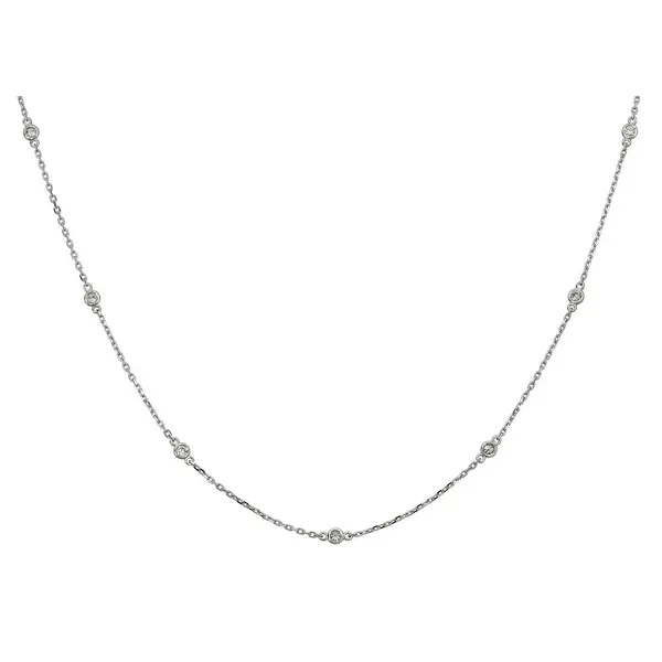 White 14 Karat Diamond Station Necklace Doland Jewelers, Inc. Dubuque, IA